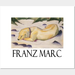 Dog Lying in Snow by Franz Marc Posters and Art